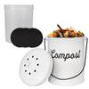 AuldHome Design Kitchen Compost Bin for Countertop | 1.3 Gallon Composting Bucket with Lid | Includes 3 Charcoal Filters | (White Enamel) view 1