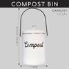 AuldHome Design Kitchen Compost Bin for Countertop | 1.3 Gallon Composting Bucket with Lid | Includes 3 Charcoal Filters | (White Enamel) view 2