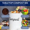AuldHome Design Kitchen Compost Bin for Countertop | 1.3 Gallon Composting Bucket with Lid | Includes 3 Charcoal Filters | (White Enamel) view 4