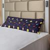 Ambesonne Spaceship Body Pillow Case Cover with Zipper, Cosmic Themed Pattern of Flying Spacecraft in Outer Space Stars Planets, Decorative Accent Long Pillowcase, 21" x 54", Indigo Multicolor view 2