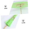 Healifty Oil Paper Parasol Japanese Chinese Oil Paper Umbrella Parasol Dancing Umberlla Photography Prop Green Blank Umbrella view 3