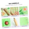 Healifty Oil Paper Parasol Japanese Chinese Oil Paper Umbrella Parasol Dancing Umberlla Photography Prop Green Blank Umbrella view 4