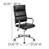 Flash Furniture Hansel High Back Black LeatherSoft Contemporary Panel Executive Swivel Office Chair view 3