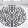 Unique Loom Matrix Trellis Collection Area Rug - Motif (3' 3" Round, Gray/ Ivory) view 1