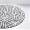 Unique Loom Matrix Trellis Collection Area Rug - Motif (3' 3" Round, Gray/ Ivory) view 3