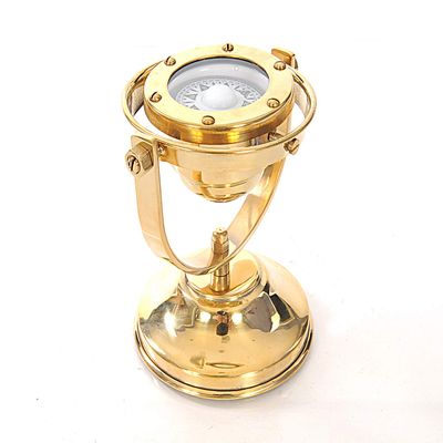 HomeRoots Multiple Colors Wood 4.5" x 5" x 5.5" Gimbaled Compass