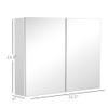 HOMCOM Double Door Wall Mounted Bathroom Mirror, 31.5" x 23.5" Medicine Cabinet with Modern Design, Large Storage, & Quiet Hinges view 3