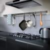 Enclume Handcrafted 72" Rolled End Bar Hammered Steel (Requires Wall Brackets or Captain Hooks) view 1