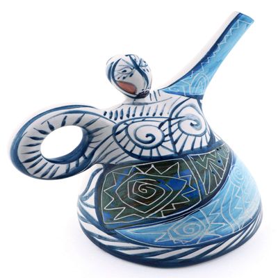 Ceramic Sculpture with Cubist Design, Picassian Style, Modern Art, Handmade and Handpainted. Exclusive Collection, Limited Production. 9,45" x 6,10" x 9,45"