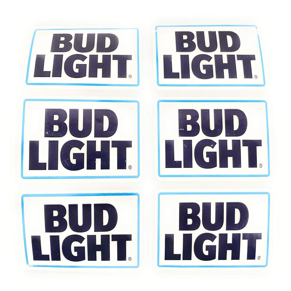 6 Bud Light Vinyl Logo Decals Stickers 1 1/2 X 2 1/2
