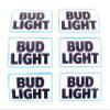6 Bud Light Vinyl Logo Decals Stickers 1 1/2 X 2 1/2 view 1