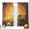 ZXAWT Curtains/Grommet Top Blackout Curtains/Thermal Insulated Curtain for Bedroom and Kitchen-Set of 2 Panels(Fruit and Vegetable Oil Painting W 63"*L 63") view 1