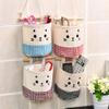 RainbowBaby Over The Door Storage Bags Closet Organizer, Wall-Mounted Hanging Cotton Linen Storage Basket Holder Decor Bin Bag (4 Pack) view 1