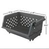 Begale 3-Pack Gray Plastic Stackable Detachable Storage Bin, Organizer Stacking Basket view 3
