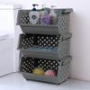 Begale 3-Pack Gray Plastic Stackable Detachable Storage Bin, Organizer Stacking Basket view 4