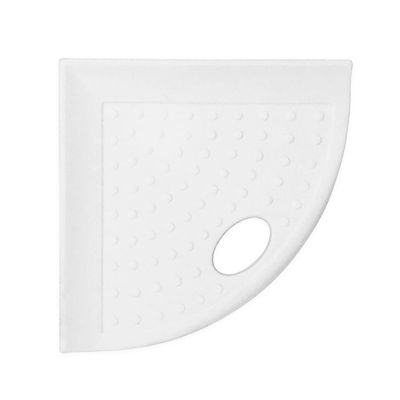 Questech 5" Corner Shower Footrest, Retrofit Shaving Shelf for Inside Shower, Bathroom Storage Corner Caddy Organizer, Metro Flatback, Bright White Matte