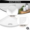 Questech 5" Corner Shower Footrest, Retrofit Shaving Shelf for Inside Shower, Bathroom Storage Corner Caddy Organizer, Metro Flatback, Bright White Matte view 2