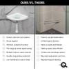 Questech 5" Corner Shower Footrest, Retrofit Shaving Shelf for Inside Shower, Bathroom Storage Corner Caddy Organizer, Metro Flatback, Bright White Matte view 3