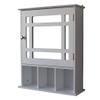 Byya Mirror Cabinet,Bathroom Wall Mounted Storage Cabinet with Single Door Adjustable Shelf and 3 Open Compartments Storange Cabinet,Wooden Medicine Cabinet. (White) view 4