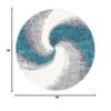 Rugs.com Soft Touch Shag Collection Round Rug 8 Ft Round Turquoise Shag Rug Perfect for Kitchens, Dining Rooms view 2