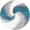 Rugs.com Soft Touch Shag Collection Round Rug 8 Ft Round Turquoise Shag Rug Perfect for Kitchens, Dining Rooms view 3