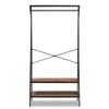 Baxton Studio Laima Vintage Rustic Industrial Distressed Wood and Black Metal Finished Entryway Coat Hanger view 2