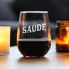 Bevvee Saude - Portuguese Cheers - Stemless Wine Glass - Portugal Themed Gifts or Party Decor for Women - Large view 2
