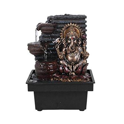 Pacific Giftware Elephant-Headed Hindu god Ganesha Flowing Water Fountain Resin Home Decor