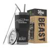 TONKA Ford F150 Pickup Truck BEAST 30 oz Stainless Steel Insulated Tumbler w/Lid, 2 Straws, Brush and Gift Box black view 1