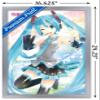 Trends International Hatsune Miku - Waving Wall Poster, 14.725" x 22.375", Silver Framed Version view 3