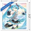 Trends International Hatsune Miku - Waving Wall Poster, 14.725" x 22.375", White Framed Version view 3