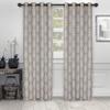 Superior Elegant Diamond Sheer Curtains, Window Accents, Modern, Transtitional, Rustic, Bohemian Style, Diamond Geometric Lattice with Grommets, Curtain Set of 2 Panels, 52" W X 84" L, Grey view 1
