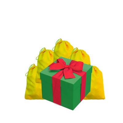 ecomuslinbags 8x12 inches Color Full Cotton Bags, Reusable And Biodegradable Produce Muslin Drawstring Bags Pack Of 25 (Yellow)