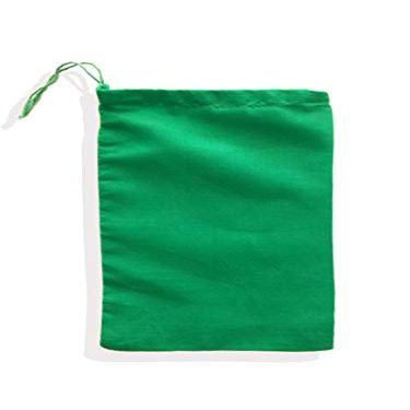 ecomuslinbags 12x20 inches Color Full Cotton Bags, Reusable And Biodegradable Produce Muslin Drawstring Bags Pack Of 25 (Green)