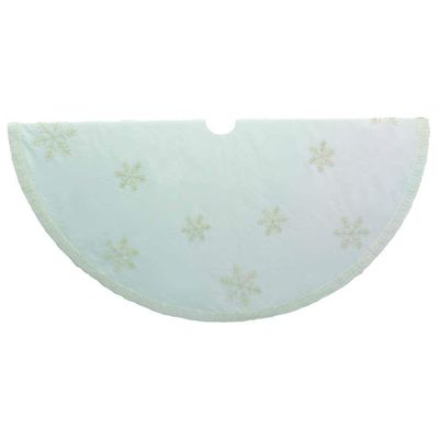 Kurt S. Adler 72-Inch Ivory Fabric and Glitter Chenille Snowflake Pattern Tree Skirt