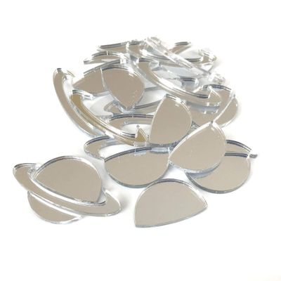 Saturn Crafting Mirrors, Set of 10, Shatterproof Acrylic, Silver Mirror