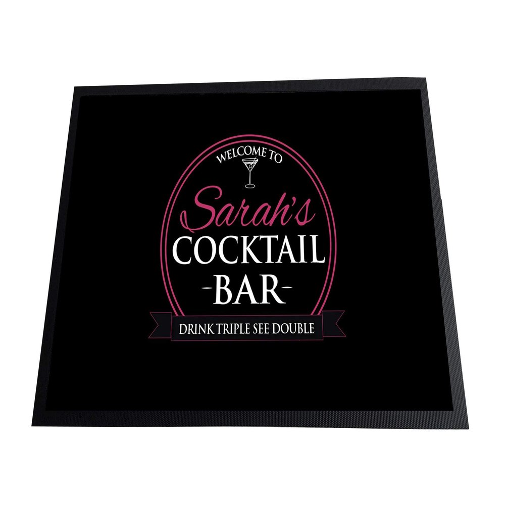 Artylicious Personalised Cocktail Bar Door Mat (60 X 40 Cm)