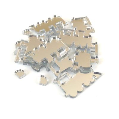 Steam Train Crafting Mirrors, Set of 10, Shatterproof Acrylic, 4 X 2 Inch