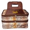 101 BEACH Mother's Day Gift Thermal Insulated Double Casserole Carrier Bag with 2 Compartments - Can be Custom Embroidered Personalized (Brown Reptile - Embroidered Name) view 1