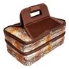 101 BEACH Mother's Day Gift Thermal Insulated Double Casserole Carrier Bag with 2 Compartments - Can be Custom Embroidered Personalized (Brown Reptile - Embroidered Name) view 2