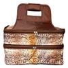 101 BEACH Mother's Day Gift - Thermal Insulated Double Casserole Carrier Bag with 2 Compartments - Can be Custom Embroidered Personalized (Brown Reptile - Embroidered Monogram) view 2