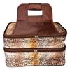 101 BEACH Mother's Day Gift Thermal Insulated Double Casserole Carrier Bag with 2 Compartments - Can be Custom Embroidered Personalized (Brown Reptile) view 2