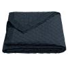 HiEnd Accents Linen Cotton Diamond Quilt, Queen Size, Navy Solid Color, Classic Traditional Rustic Style Luxury Bedding, Soft Lightweight Bed Cover view 1