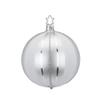 Inge-Glas 8cm Ball Easy Stripes White matt 20664T008 German Glass Christmas Ornament view 1