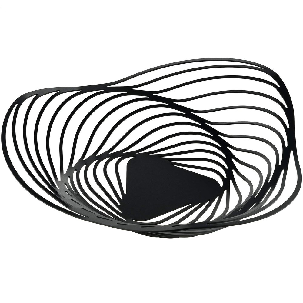 Alessi ACO01 B Trinity Centrepiece in steel coloured with epoxy resin, black.