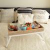 KOUBOO Rattan Breakfast Tray with Foldable Legs, Rectangular Serving Tray, Butler Tray with Folding Wood Stand, Snack Tray for Breakfast, Honey-Brown view 2