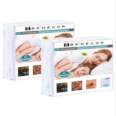 Bedecor Set of 2 Zippered Twin Mattress Protector Cover for 14"-15" Depth Mattress,Fully Encased Liquid Proof Urine Pee Protection Breathable Smooth Incontinence Pet Baby Potty Training