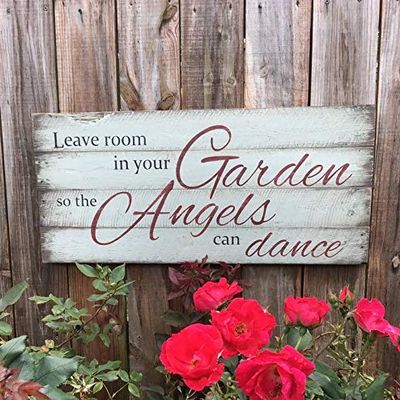Fprqlyze Leave Room in The Garden so The Angels can Dance Pallet Wood Sign Plaque Home Decor