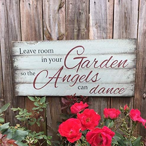 Fprqlyze Leave Room in The Garden so The Angels can Dance Pallet Wood Sign Plaque Home Decor