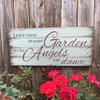 Fprqlyze Leave Room in The Garden so The Angels can Dance Pallet Wood Sign Plaque Home Decor view 1